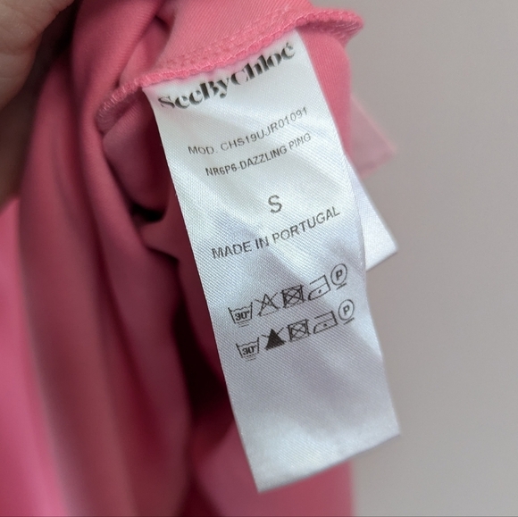 See by Chloe Pink Cut Out Dress Midi Tie - Picture 15 of 16